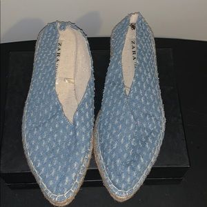 Zara-Denim Flats:Never Worn